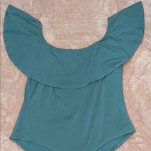 body suit in teal